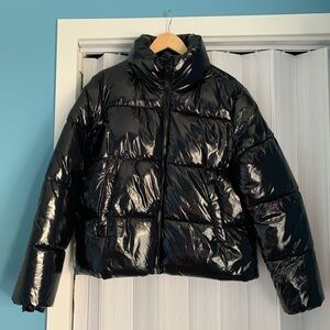 Noize Shiny Black Puffer Jacket